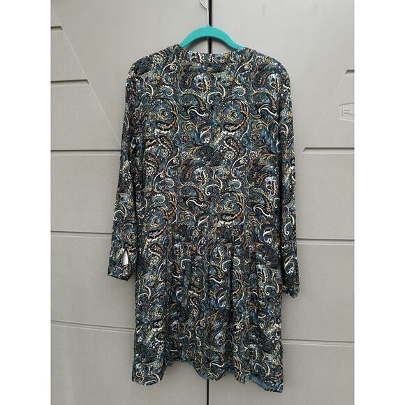 Garnet Hill paisley swirl Print drop waist silky viscose dress Sz 6 Boho Artsy - Picture 4 of 12